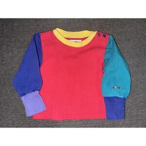 VTG Gymboree Rainbow Tag 90s Colorblock Longsleeve Shirt Kids Infant